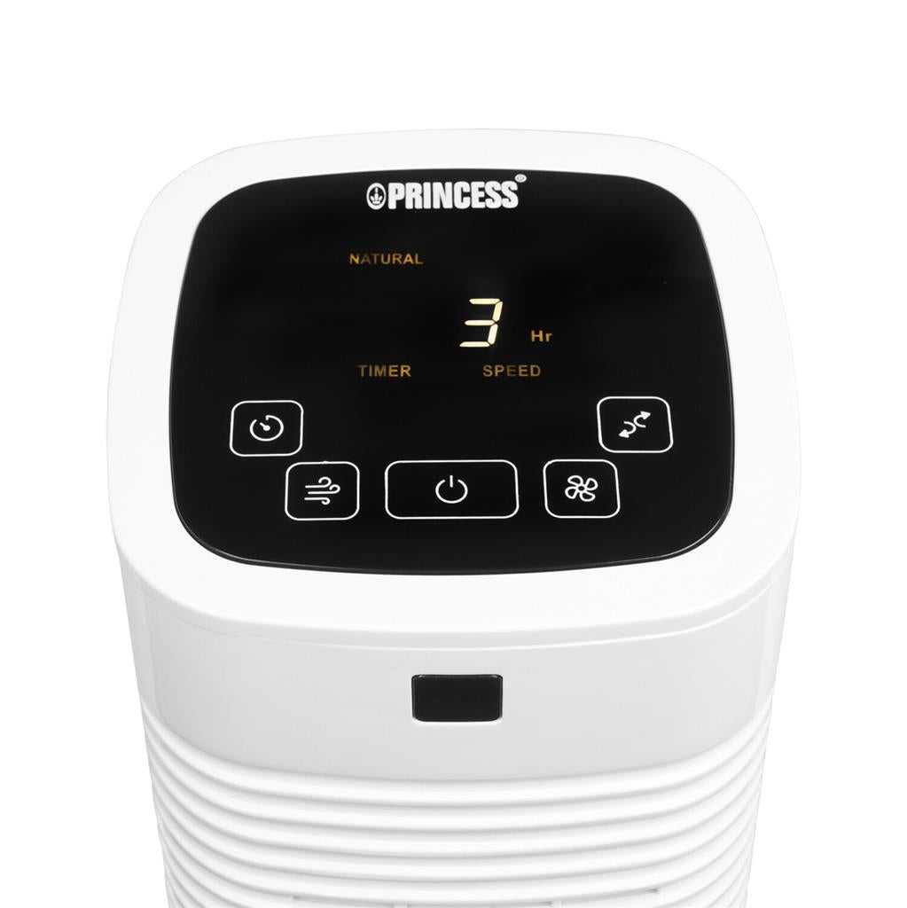 Princess Smart Compact Tower Fan (White)