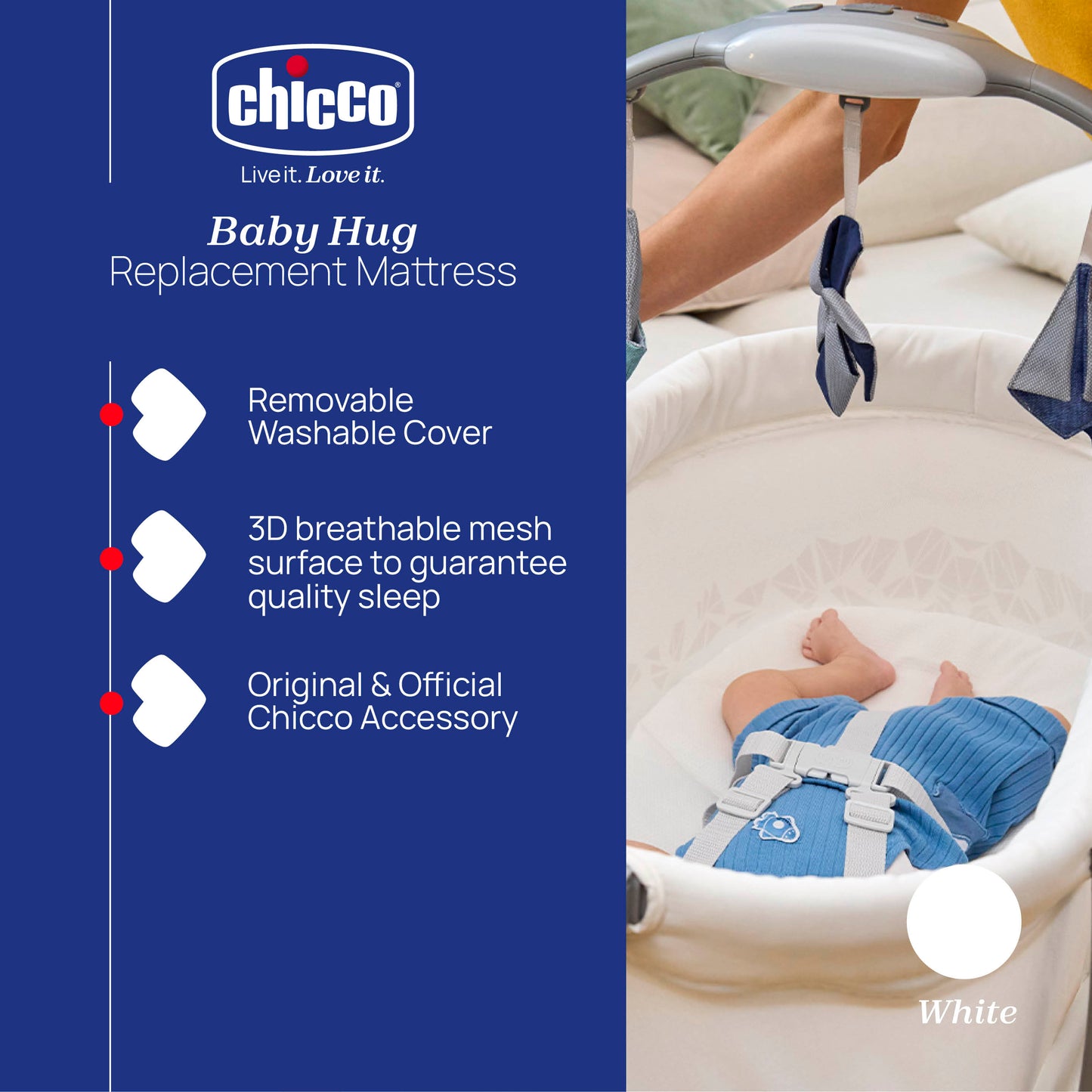 Chicco Baby Hug 4-in-1 Mattress (White)