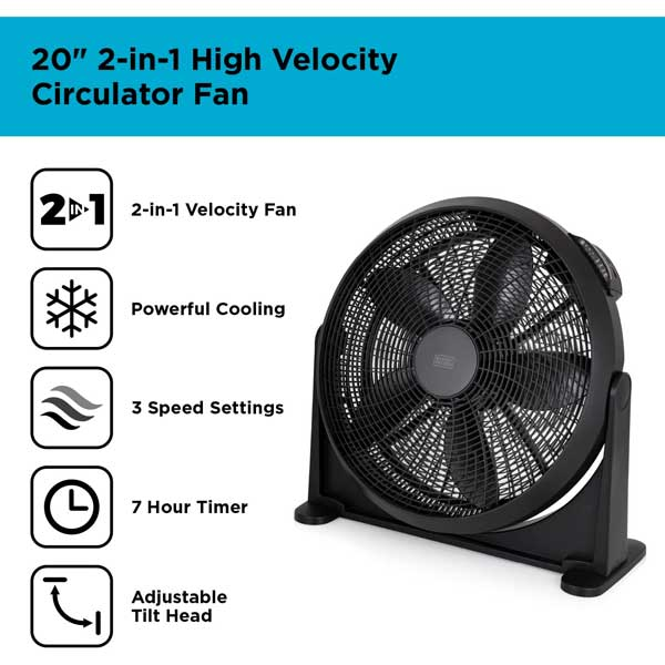 Black & Decker 2-In-1 Velocity Fan (Black)