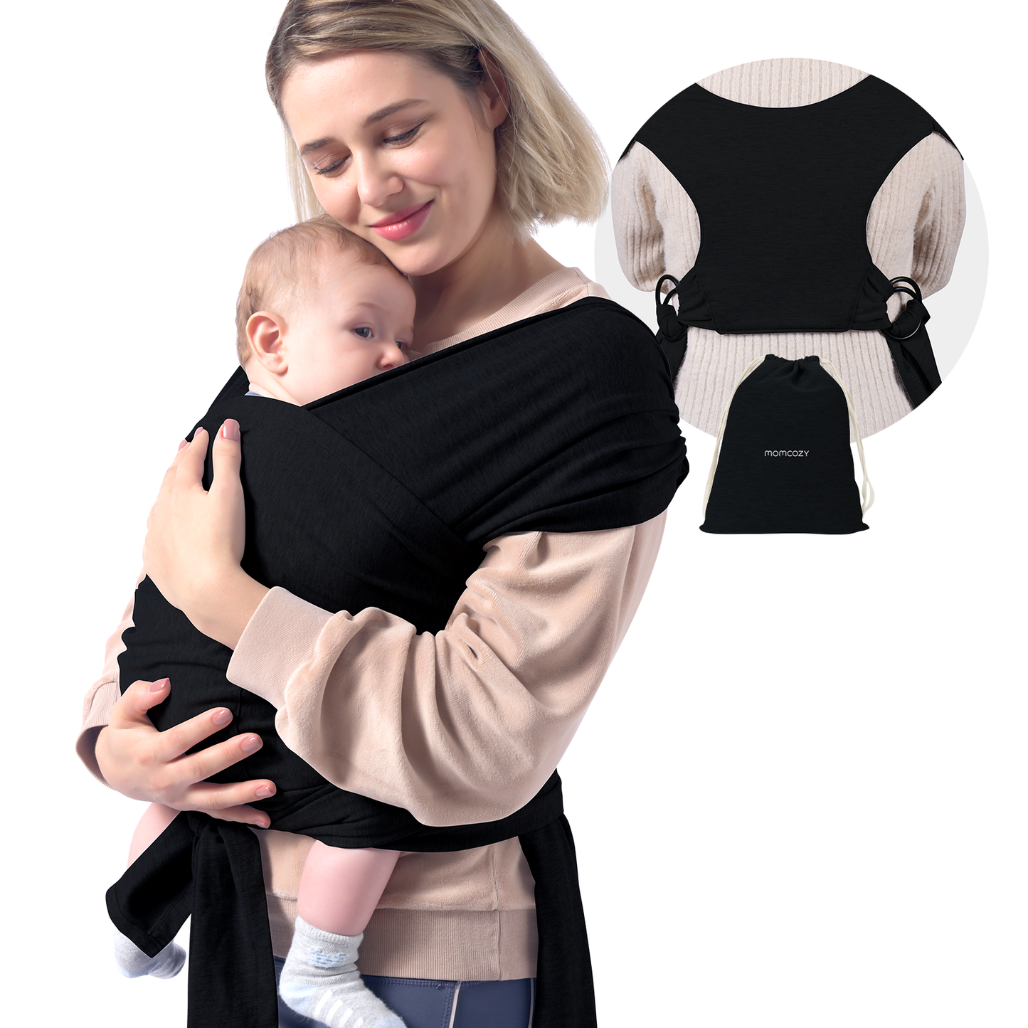 Momcozy Baby Wrap Carrier Slings Black