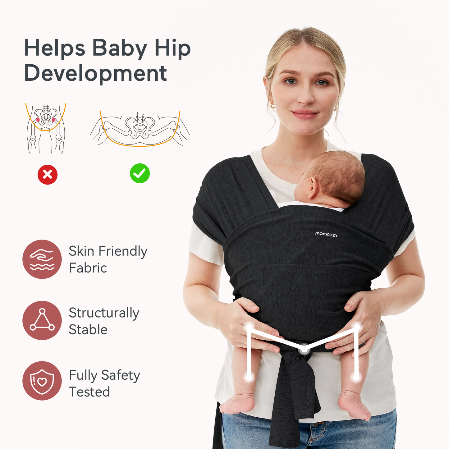 Momcozy Baby Wrap Carrier Slings Black