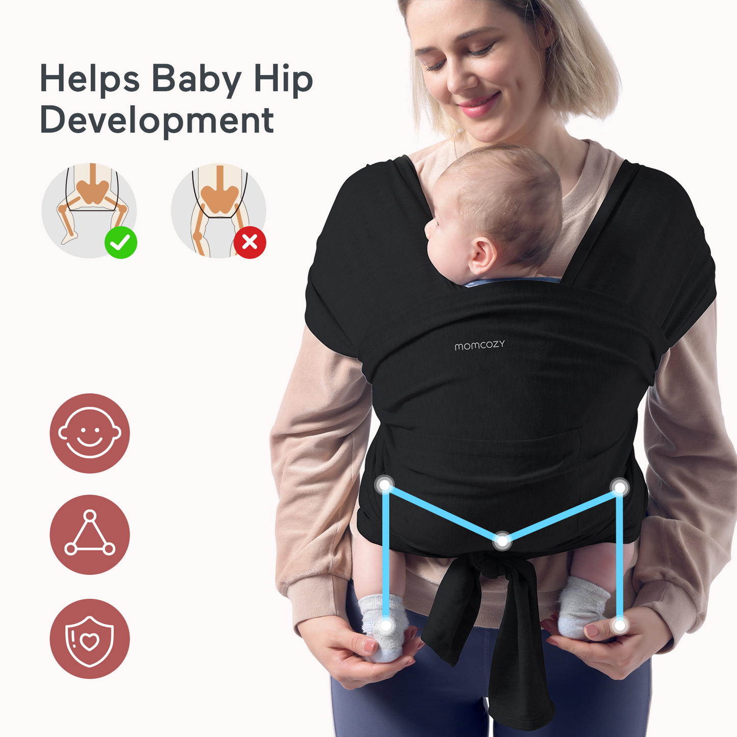 Momcozy Baby Wrap Carrier Slings Black