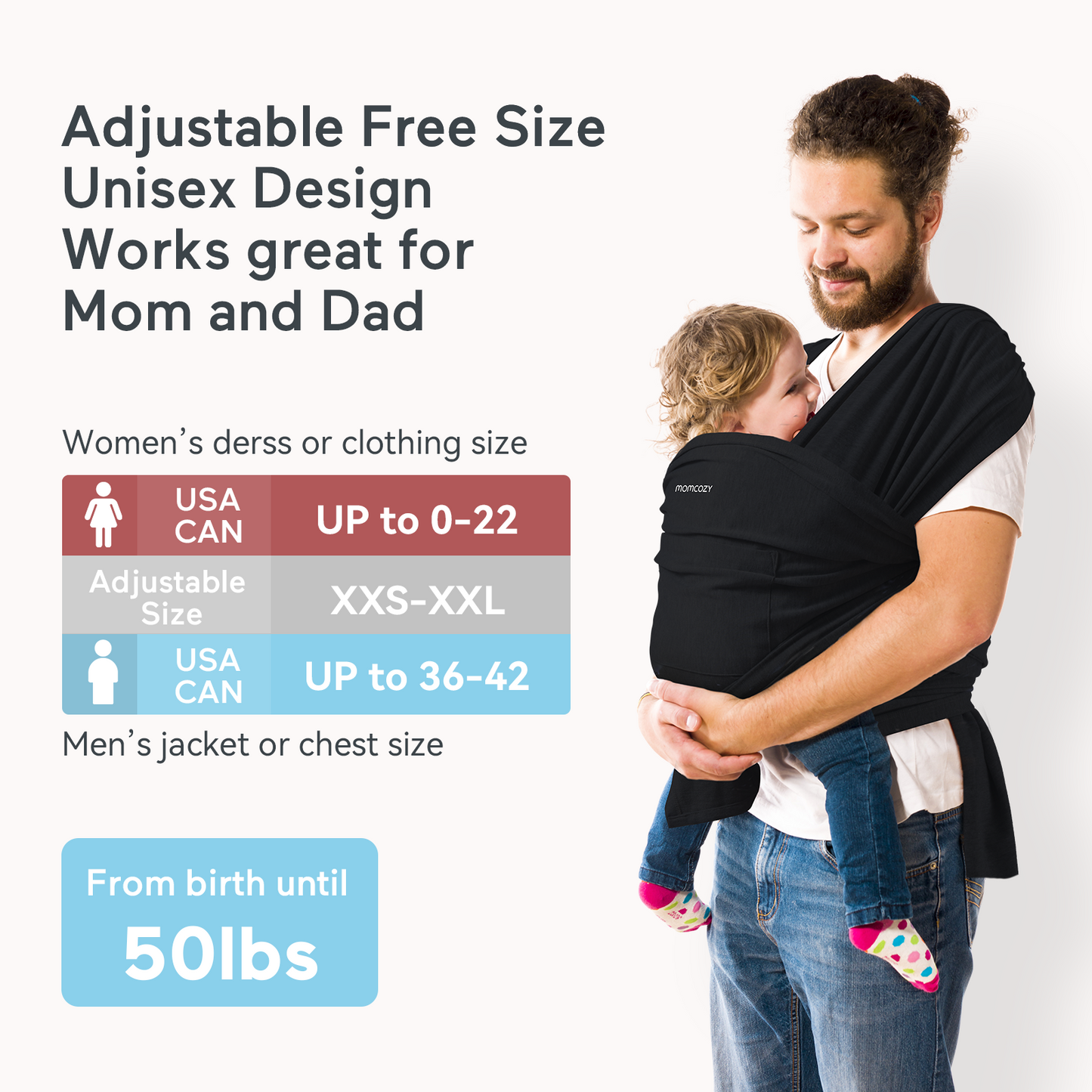 Momcozy Baby Wrap Carrier Slings Black