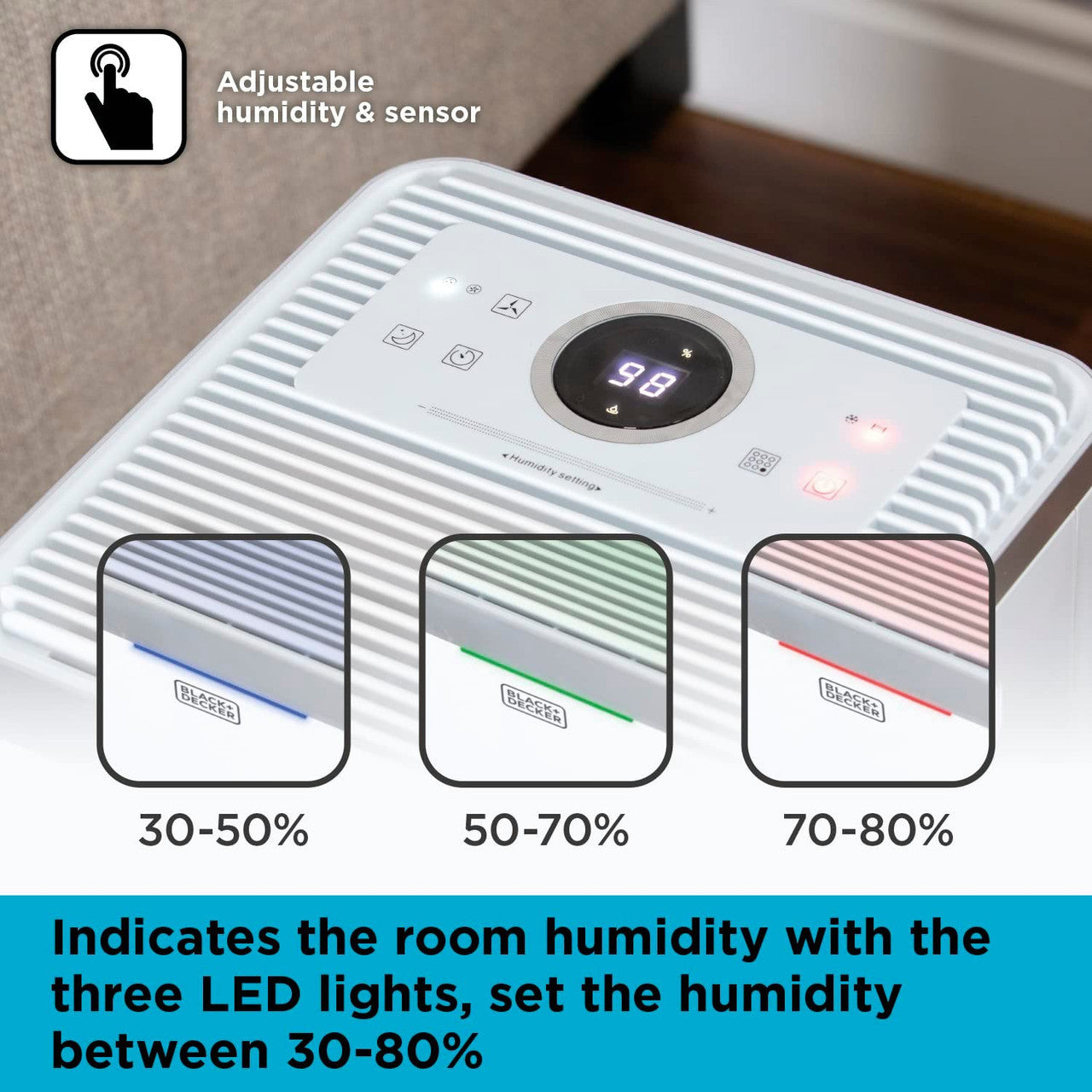 Black & Decker 12L 4 in 1 Dehumidifier (White)