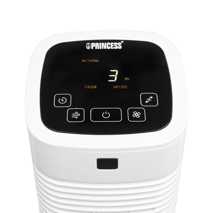 Princess Smart Compact Tower Fan (White)
