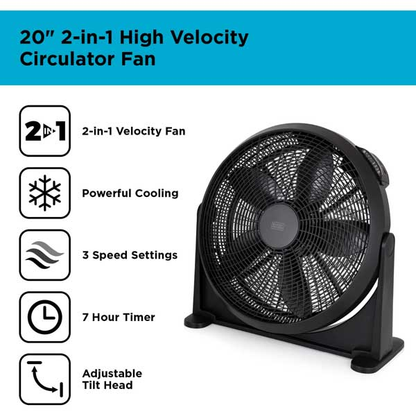 Black & Decker 2-In-1 Velocity Fan (Black)