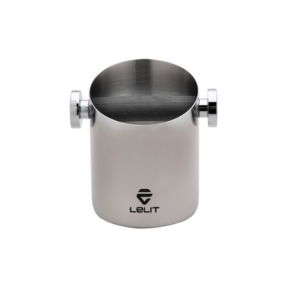 Lelit Cylindrical Knock Box with Cloth & Brush