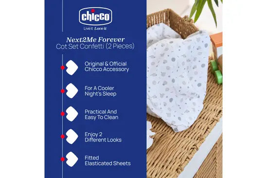 Chicco Next2Me Cotton Forever Cot Set 2 Pieces - Confetti