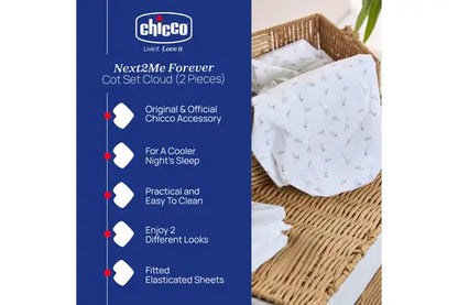Chicco Next2Me Cotton Forever Cot Set 2 Pieces - Cloud